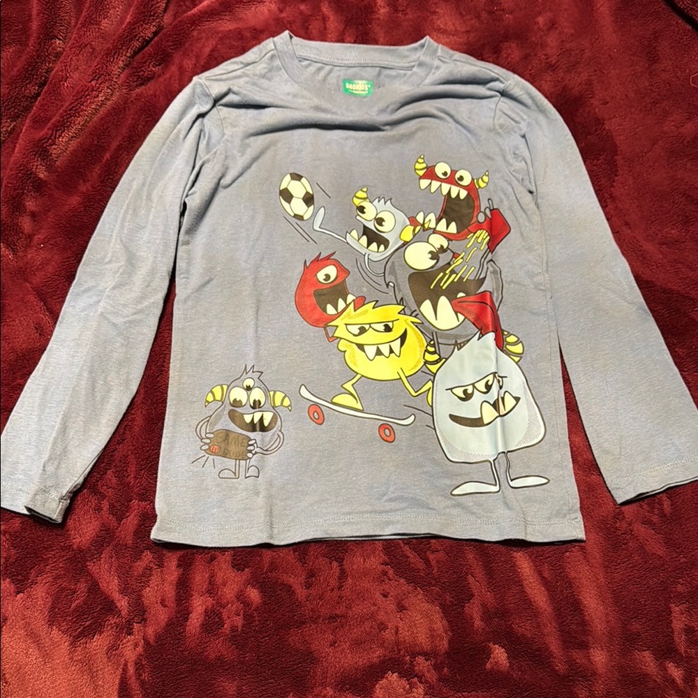 Garanimals Gray Long Sleeve Tee with Cartoon Print